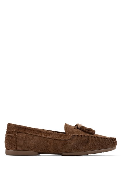 Women's Genuine Leather Brown Loafer Shoes