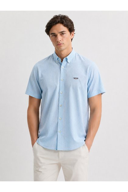 Men's Short Sleeve Shirt -Esmay Light Turquoise