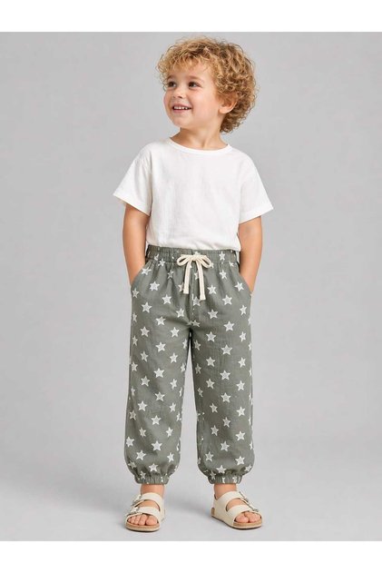 Organic Muslin Elastic Leg Baby/Child Trousers