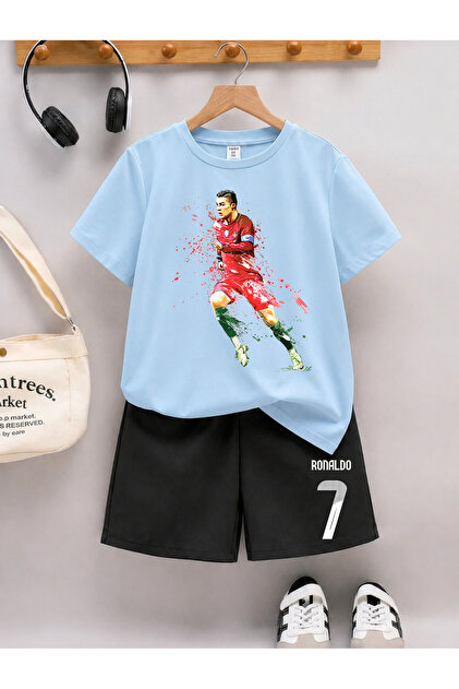 Ronaldo Printed Boys' Shorts Set