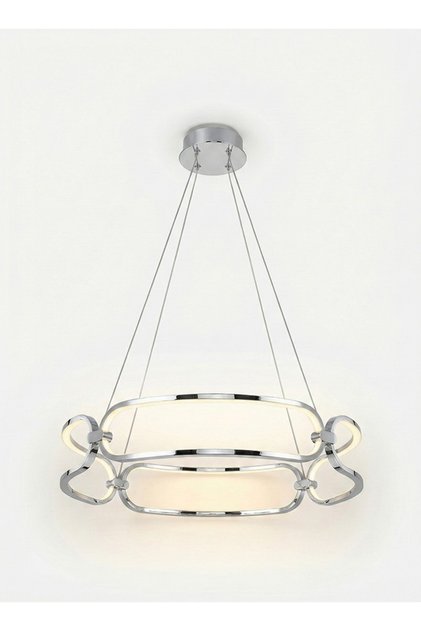 Modern Lighting, Modern chandelier, Light, Modern LED pendant, Silver Color, 50x18 cm, Suitable for bedroom and living room, Adjustable height