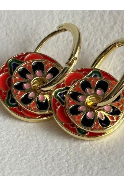 Colorful Ethnic Patterned Mini Earrings (2 cm)