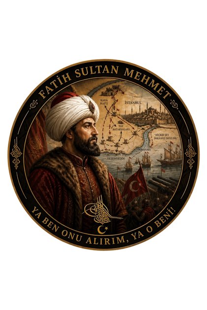 Fatih Sultan Mehmet - " Ya Ben Onu Alırım , Ya o Beni " Hükümdar Serisi Peç 9.5CM