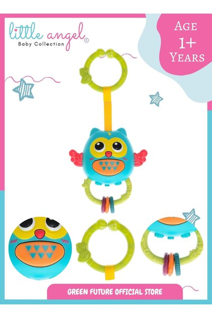 Baby Musical Toy Owl Shape Hanging Rattle Teether for Infants