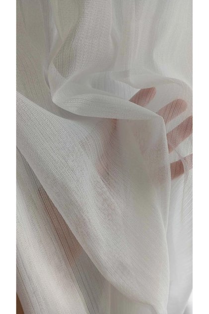 Luxury Glittery Bamboo Tulle Curtain | 1/3 Layer Dense Pleat | Off-White Premium Texture | Ironing Is Not Necessary.