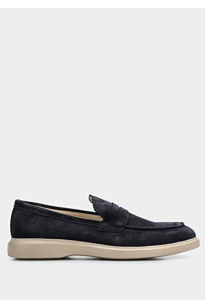 Navy Blue Leather Men's Shoes