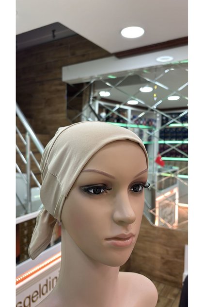 Luxury Bonnet with Back Tie, Non-Slip Inner Bonnet, Scarf, Shawl Bonnet, Hijab, Beige