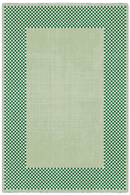 Modern Design Green Chenille Carpet Rug Runner Non-Slip Washable Kitchen Hallway Living Room