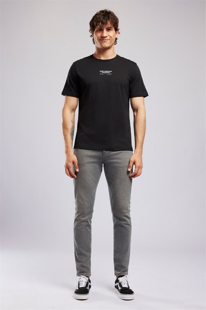 Wilder Men's Regular Fit 100% Cotton Printed Crew Neck T-Shirt Black