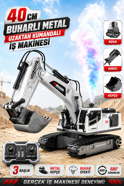 新品未使用　スターキャッスル YILDIRIM OYUNCAK Uzaktan Kumandalı Buharlı Ekskavatör 40cm - 3