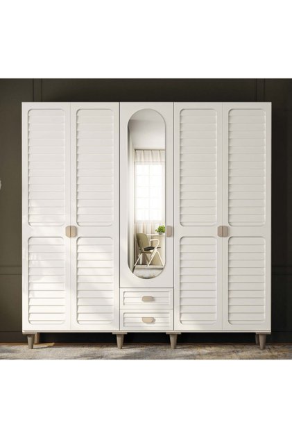 Lavanta 5 Kapaklı Gardrop / 5 Kapılı Dolap / Komple MDF / Modern Tasarım