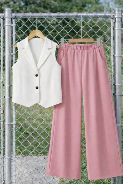 Girl's 2-Piece Combination Woven Summer Sports Set