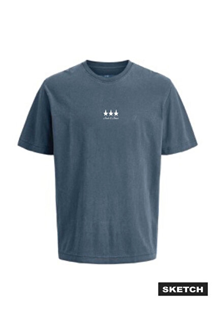 Jack & Jones Lacivert Erkek Regular Fit Logo Baskılı T-Shirt