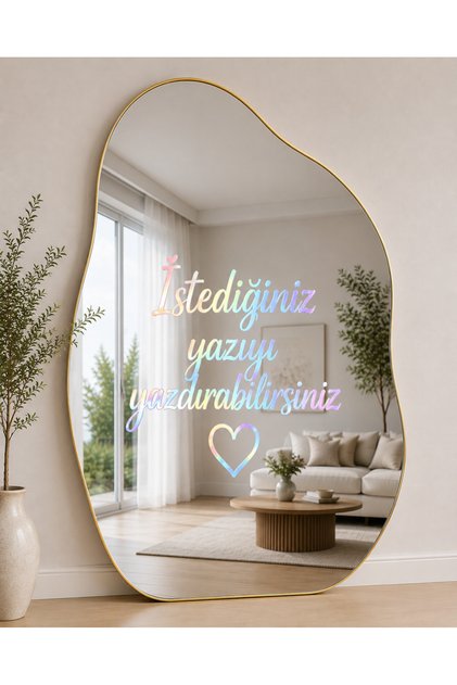 Kişiye Özel Ayna Yazısı Sticker | İstenilen Yazı Yazılır | Cam Duvar Dekoru | 30x5 cm