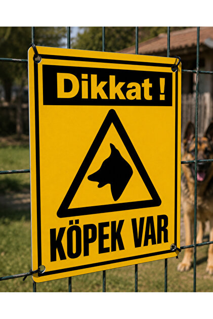 Caution Dog Present Warning Sign Pvc Dekota 25X35 cm