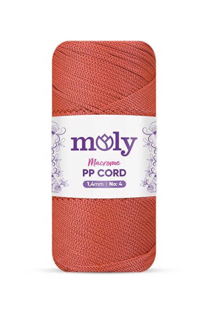 Pp Cord No:4 Polyester Macrame Rope | Col. No: 118 - Kiremit | 4mm 200Gr