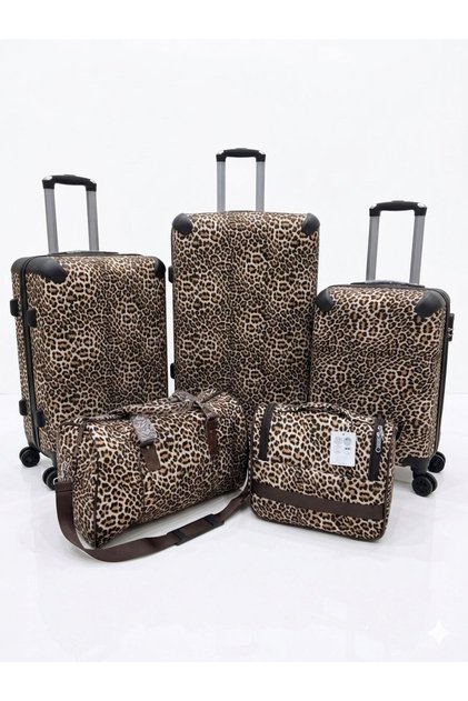Travel Bag Leather Luggage 5 Pieces Set Suitcase