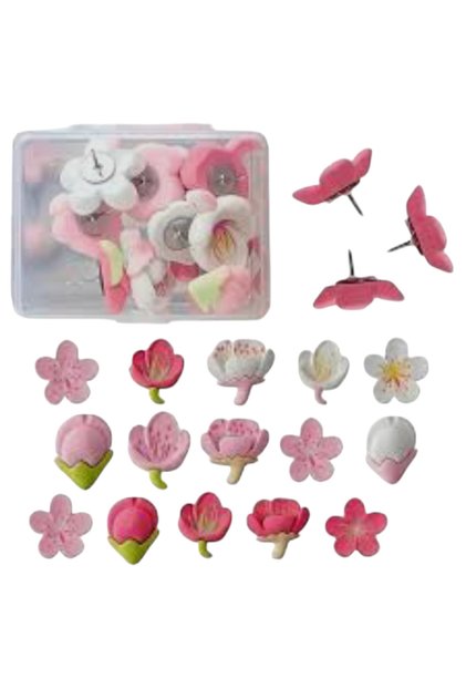 Reçine çicek taş reçine kawaii çiçek raptiyeli kutulu 10 adet