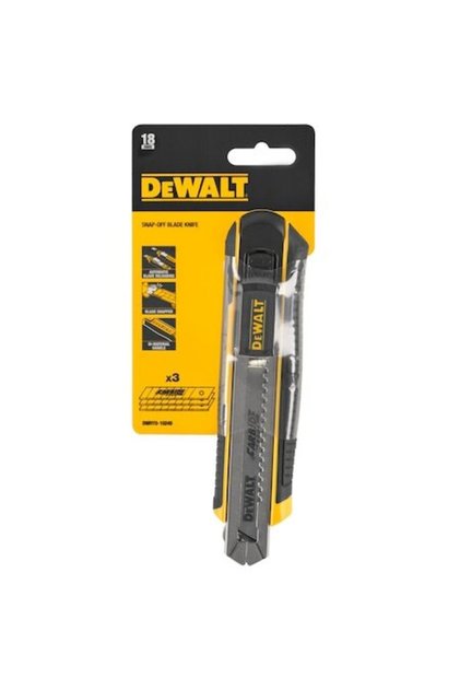 Cutter de 18 mm cu glisor cu blocare automată DWHT0-10249, reîncărcare automată a lamei, spațiu pentru 6 lame, include 3 lame din carbură cu o durată de viață de 10 ori mai lungă.