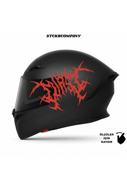 Cursed Kask Stickerı | Motor Kask Yanı Sticker | Motosiklet Sticker