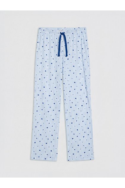Blue Heart Printed Women's Pajama Bottoms