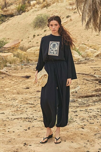 Black Muslin Shalwar Pants