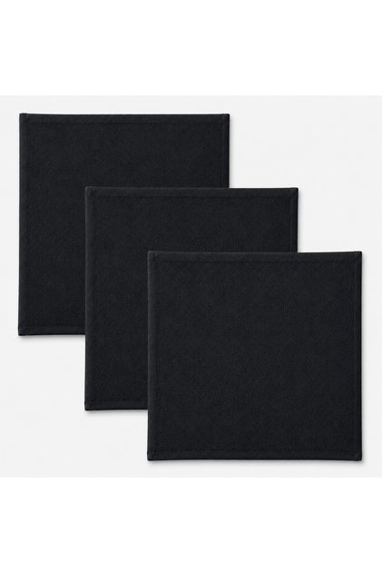 3'lü Set 25x25 cm Siyah Pike Mutfak Peçetesi %100 Pamuk