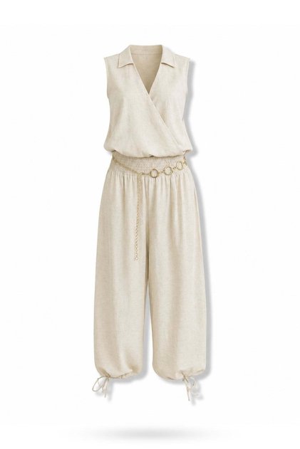 Naturel Kruvaze Yaka Bluz Pantolon Takım