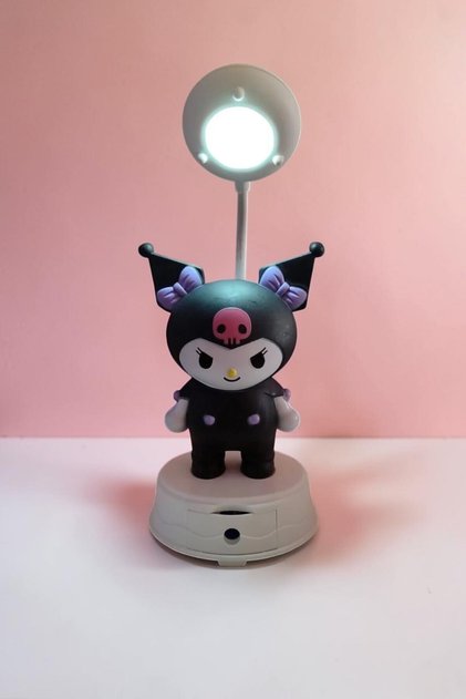 Kuromi Siyah Masa Üzeri Kalemtraşlı Gece Lambası 30cm