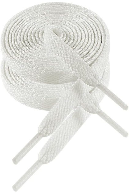 Șireturi plate sportive pentru adidași rezistente, albe, 120 cm