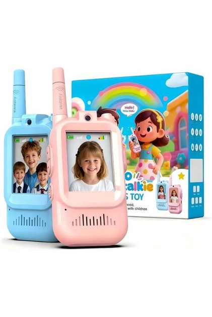 Kids Video Walkie Talkie Toy (2-Pack) - 2.4G WiFi Rechargeable Handheld Intercom with 2-Inch Screen and Fun Voice Changing Function for Boys & Girls