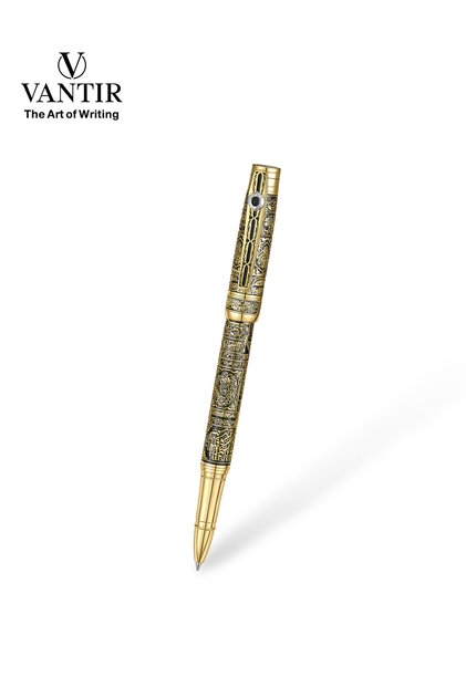 Royal Gold Arabic Calligraphy Rollerball Pen – Premium Golden & Black Metallic Luxury Pen – Executive Writing Gift Pen for Business, Signatures and VIP Collection – Gold Edition