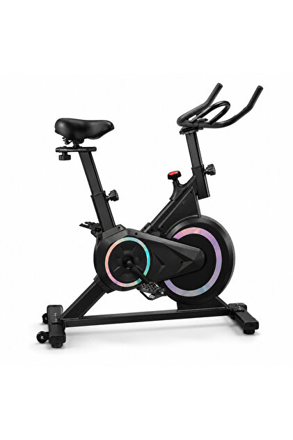 Home Cardio Indoor Cycling Bike, Smooth & Quiet Exercise Bike with Adjustable Seat and Handlebar, Stable Frame, Anti-Slip Pedals, Easy-Move Wheels for Daily Fitness Training