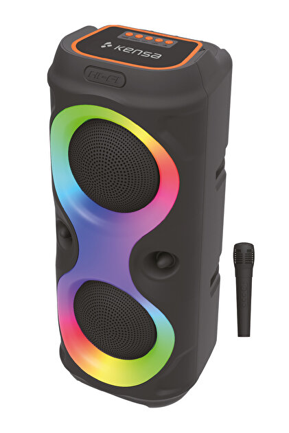 Kensa Taşınabilir Mikrofonlu 20W LED Işıklı Bluetooth Karaoke