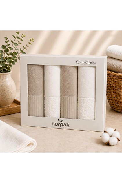 Nurpak Hazal Banyo Takımı - Nurpak 4'lü Hamam Havlu Takımı-2adet