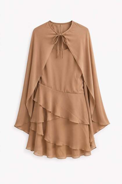 Cape Dress Camel