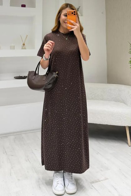 Soft Touch Modal Fabric Stone Embroidered Dress