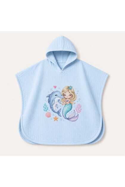 100% Cotton Muslin Baby/Child Hooded Beach Towel Poncho Towel Sea Pool Bathrobe Baby Bath Towel