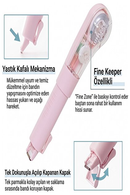 Şerit Daksil Beyaz 5mmx5 Metre 1 Adet P-4468 Fixpoint Şerit Düzeltici Şerit Silici Yazı Silici Büro
