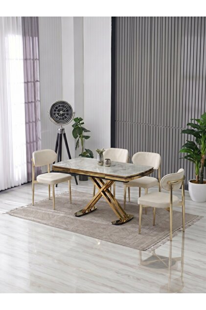 JoyMassa VENOXA 70X110 MDF MASA / 4 POLO SANDALYELİ MASA TAKIMI