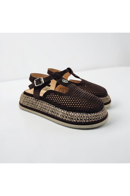 Women's Genuine Suede Perforated Sandals