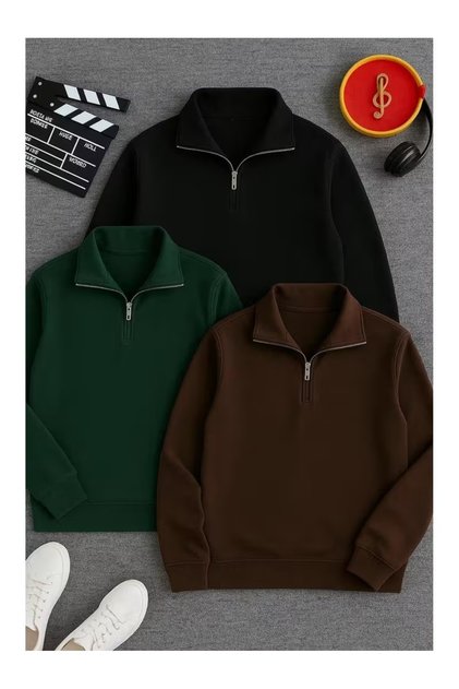 Unisex Zippered Stand-Up Collar Triple Advantage Comfortable Cut Sweatshirt