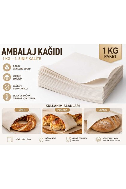 Beyaz Kağıt Simit Açma Poğaça Sandviç Kağıdı Pide Ekmek Börek Sarımı İçin 40x60 1 KG 40x60