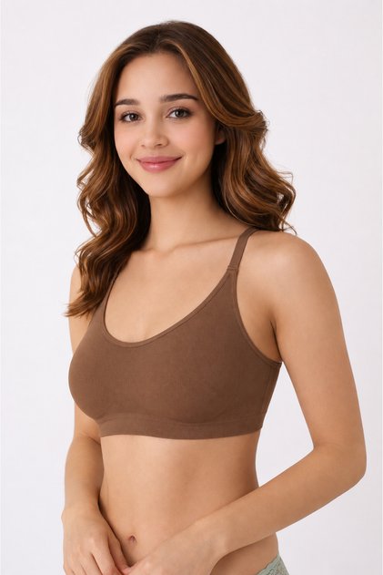 Brown Lightly Supported Seamless Sports Bra