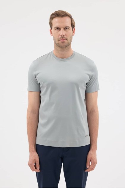 Crew Neck 100% Mercerized Cotton Men's T-Shirt