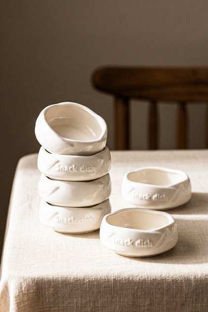 Snack Dish Set of 6 Porcelain Jam and Sauce Dishes, 6 cm
