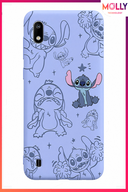 Baby Blue Stitch Sweet Freakery Pattern Silicone Case for Samsung Galaxy A10