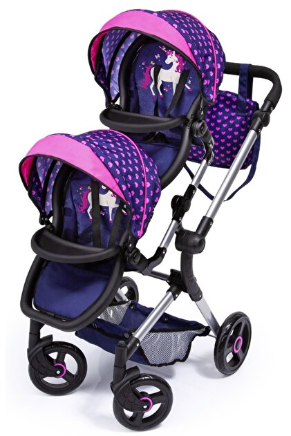 Cărucior dublu pentru bebeluși, Twin Pram Neo, 81,5 x 41,5 x 81 cm