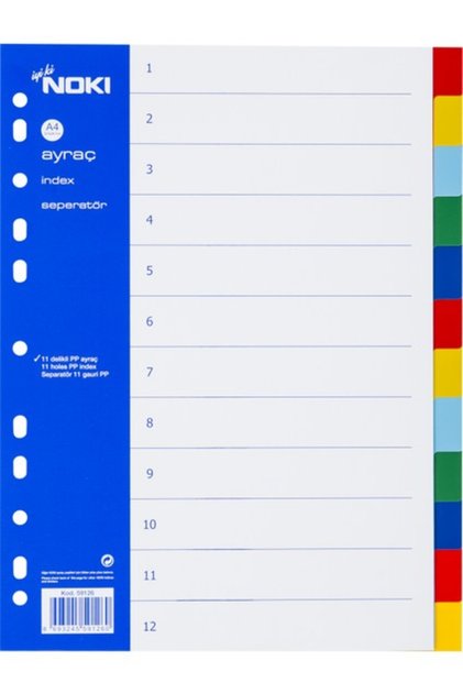 Divider 2 x 6 color a4 document organizer file 12 sections pp material