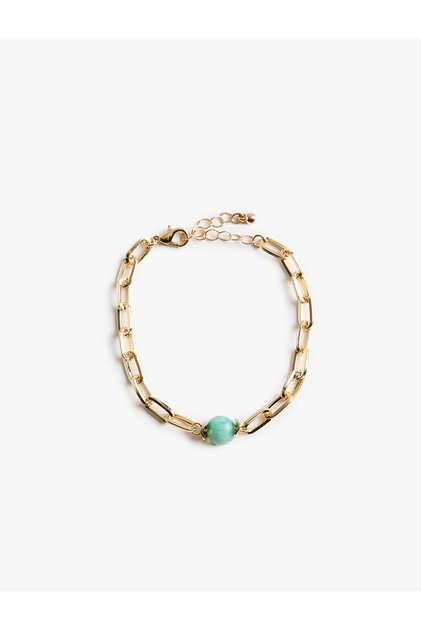 Natural Stone Detailed Chain Bracelet